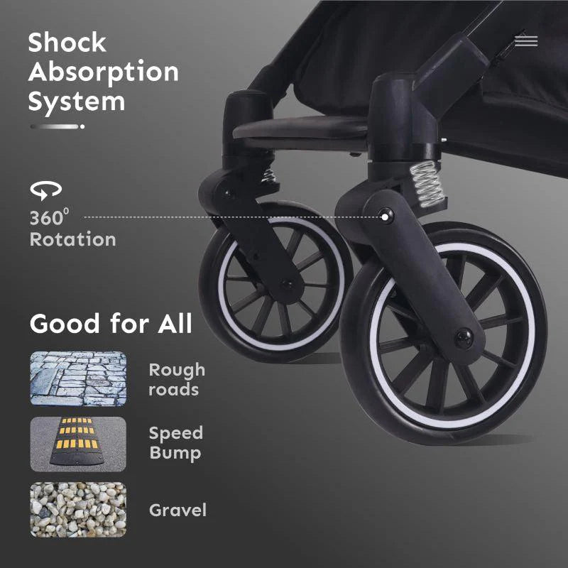 R For Rabbit Baby Stroller - Pocket Air - Green & Balck